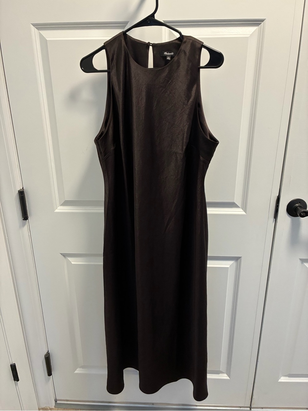Madewell Dark Brown Sleeveless Midi Shift Dress